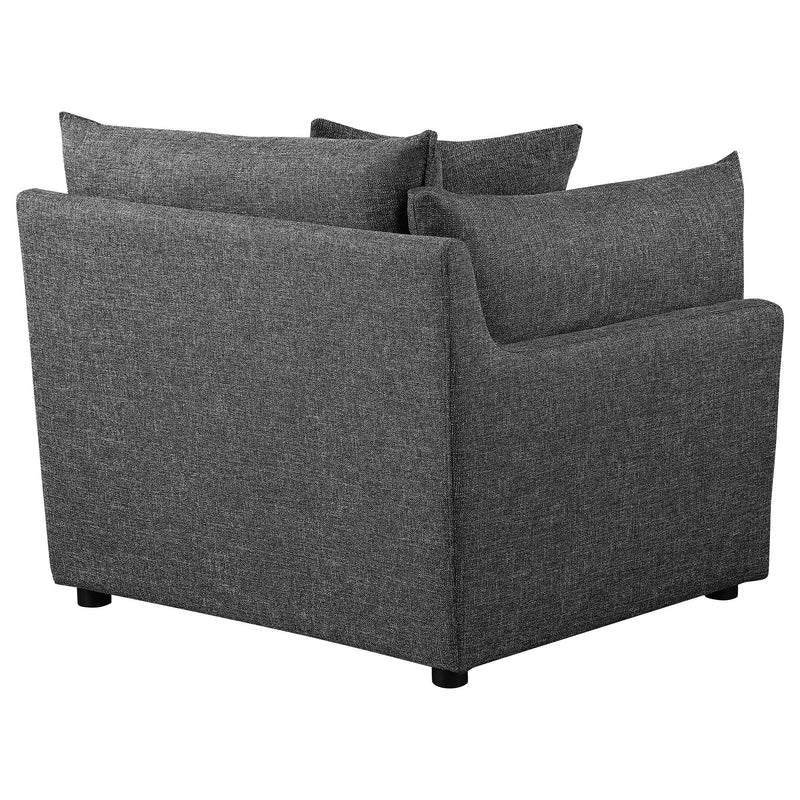  Coaster Furniture Sasha 551681-SETB 3 pc Upholstered Sofa - Barely Black IMAGE 9