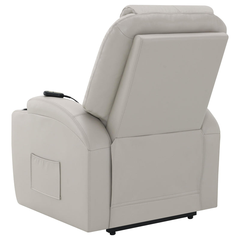  Coaster Furniture Sanger 600497P Upholstered Power Lift Massage Recliner - Champagne IMAGE 7