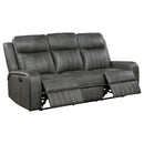  Coaster Furniture Raelynn 603191 Upholstered Track Arm Motion Sofa - Grey IMAGE 3
