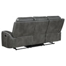  Coaster Furniture Raelynn 603191 Upholstered Track Arm Motion Sofa - Grey IMAGE 5