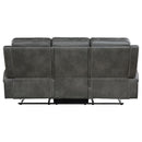  Coaster Furniture Raelynn 603191 Upholstered Track Arm Motion Sofa - Grey IMAGE 6