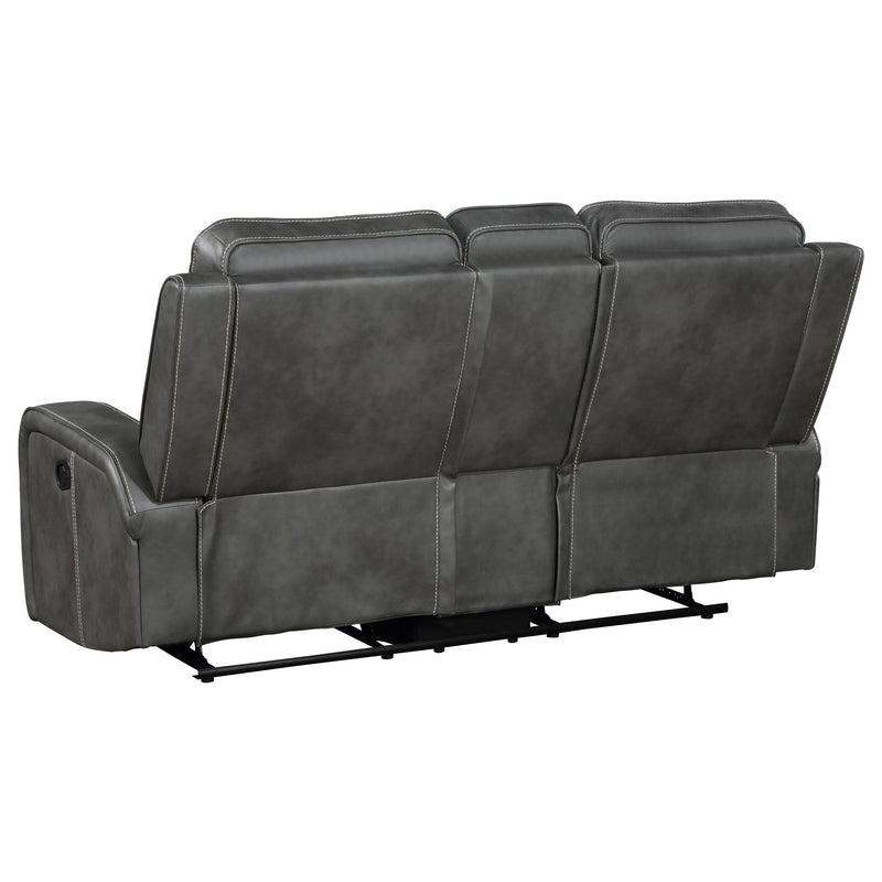 Coaster Furniture Raelynn 603192 Upholstered Track Arm Motion Loveseat - Grey IMAGE 5