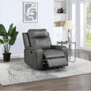  Coaster Furniture Raelynn 603193 Upholstered Track Arm Recliner - Grey IMAGE 3