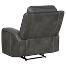  Coaster Furniture Raelynn 603193 Upholstered Track Arm Recliner - Grey IMAGE 6