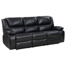  Coaster Furniture Camila 610244 Upholstered Motion Reclining Sofa - Black IMAGE 1