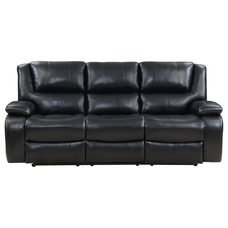  Coaster Furniture Camila 610244 Upholstered Motion Reclining Sofa - Black IMAGE 4