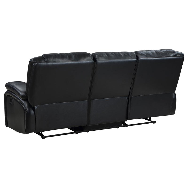  Coaster Furniture Camila 610244 Upholstered Motion Reclining Sofa - Black IMAGE 5