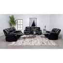  Coaster Furniture Camila 610244 Upholstered Motion Reclining Sofa - Black IMAGE 8