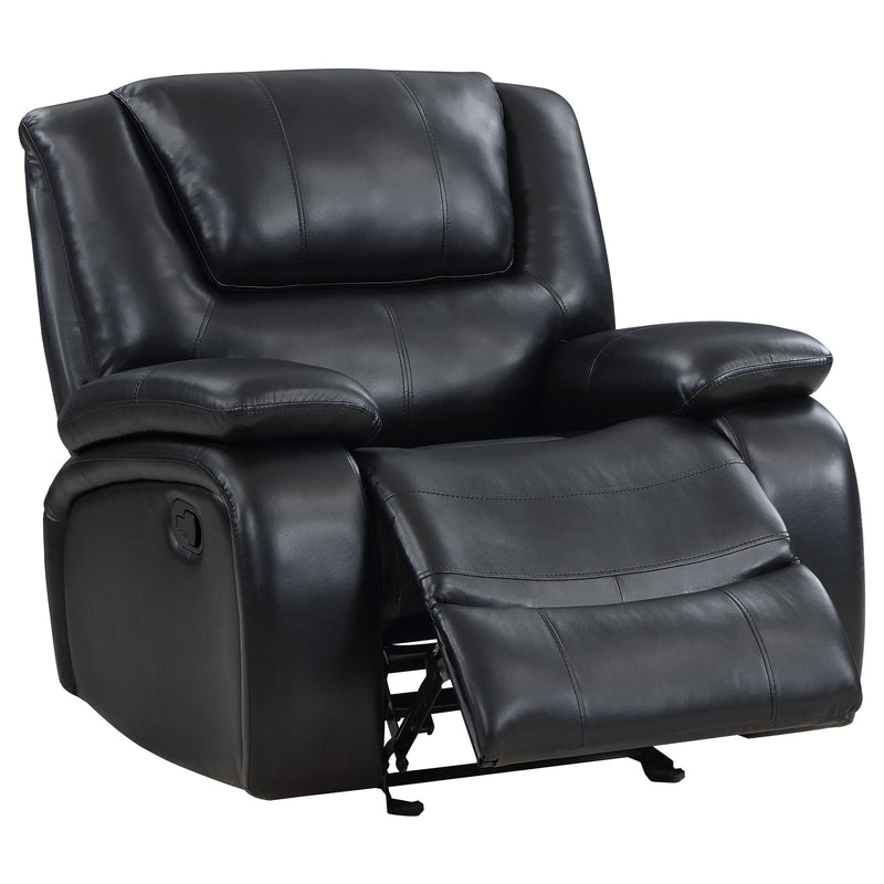  Coaster Furniture Camila 610246 Upholstered Glider Recliner Chair - Black IMAGE 4