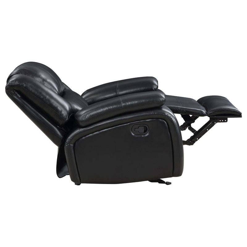  Coaster Furniture Camila 610246 Upholstered Glider Recliner Chair - Black IMAGE 7
