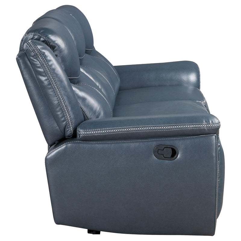 Coaster Furniture Sloane 610271 Upholstered Padded Arm Reclining Sofa - Blue IMAGE 6