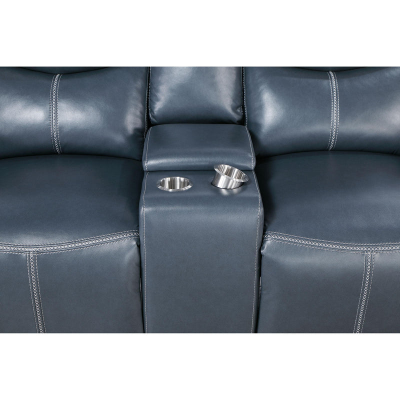  Coaster Furniture Sloane 610272 Upholstered Padded Arm Reclining Loveseat - Blue IMAGE 11