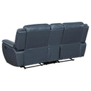  Coaster Furniture Sloane 610272 Upholstered Padded Arm Reclining Loveseat - Blue IMAGE 5