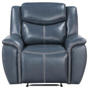  Coaster Furniture Sloane 610273 Upholstered Padded Arm Recliner Chair - Blue IMAGE 4