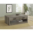  Coaster Furniture Felix 707728 2-Drawer Engineered Wood Coffee Table - Grey Driftwood IMAGE 2