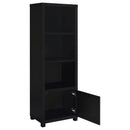  Coaster Furniture Jupiter 707756 3-shelf Engineered Wood Media Tower - Black IMAGE 3