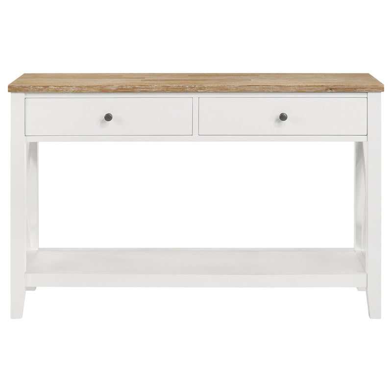 Coaster Furniture Hollis 708099 2-Drawer Wood Entryway Console Table - Brown and White IMAGE 4