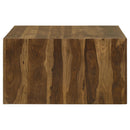  Coaster Furniture Odilia 708418 Square Solid Wood Coffee Table - Auburn IMAGE 4