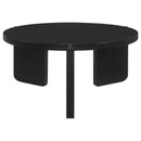  Coaster Furniture Cordova 709678 Round Solid Wood Coffee Table - Black IMAGE 1