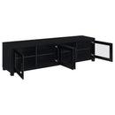 Coaster Furniture Jupiter 736303 4-Door 79" TV Stand Media Console with Framed Glass Panels - Black IMAGE 3