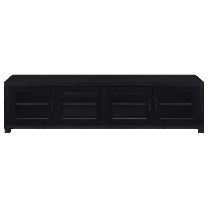 Coaster Furniture Jupiter 736303 4-Door 79" TV Stand Media Console with Framed Glass Panels - Black IMAGE 4