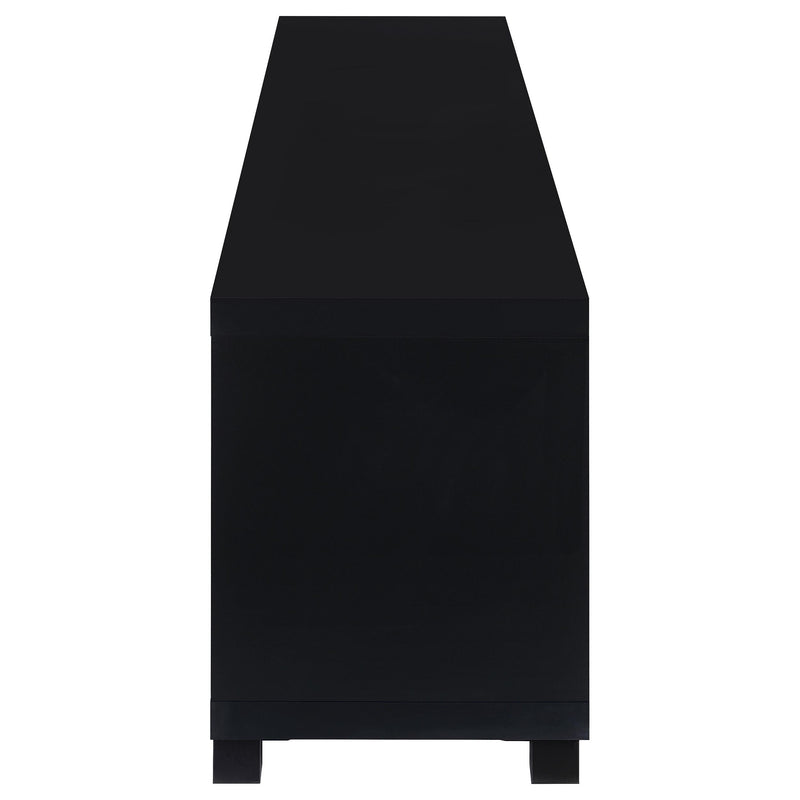 Coaster Furniture Jupiter 736303 4-Door 79" TV Stand Media Console with Framed Glass Panels - Black IMAGE 6
