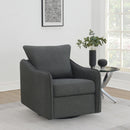  Coaster Furniture Madia 903393 Upholstered Sloped Arm Swivel Glider Chair - Charcoal IMAGE 2