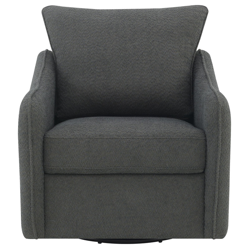  Coaster Furniture Madia 903393 Upholstered Sloped Arm Swivel Glider Chair - Charcoal IMAGE 3