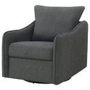  Coaster Furniture Madia 903393 Upholstered Sloped Arm Swivel Glider Chair - Charcoal IMAGE 4