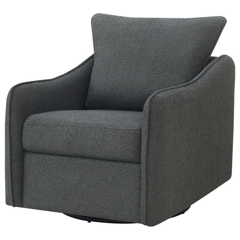  Coaster Furniture Madia 903393 Upholstered Sloped Arm Swivel Glider Chair - Charcoal IMAGE 4