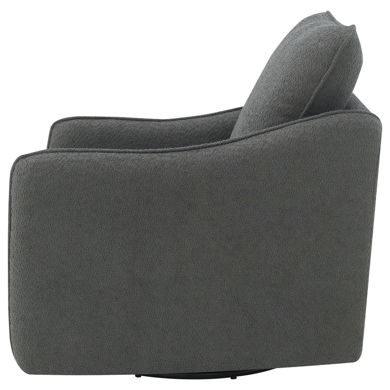 Coaster Furniture Madia 903393 Upholstered Sloped Arm Swivel Glider Chair - Charcoal IMAGE 5