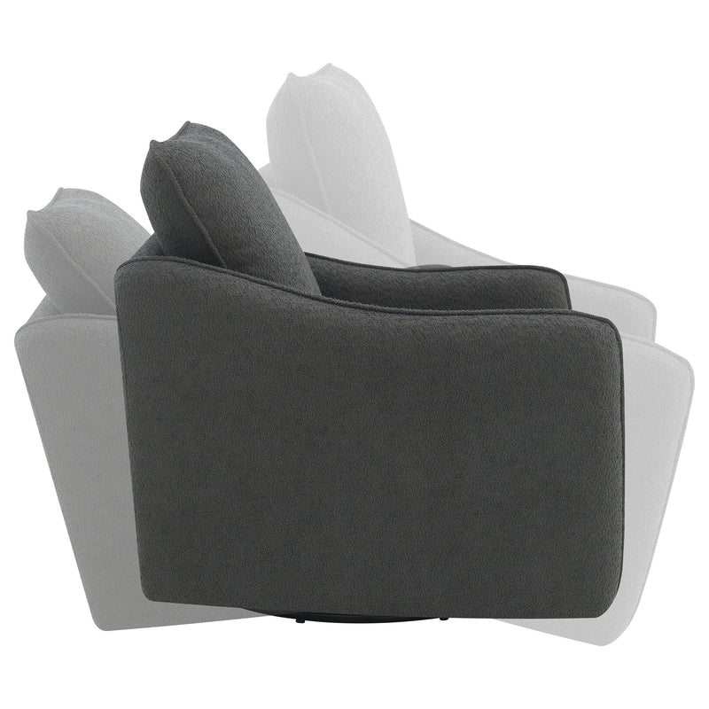  Coaster Furniture Madia 903393 Upholstered Sloped Arm Swivel Glider Chair - Charcoal IMAGE 9