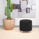 Coaster Furniture Valia 910227 Faux Sheepskin Upholstered Round Storage Ottoman - Black IMAGE 3