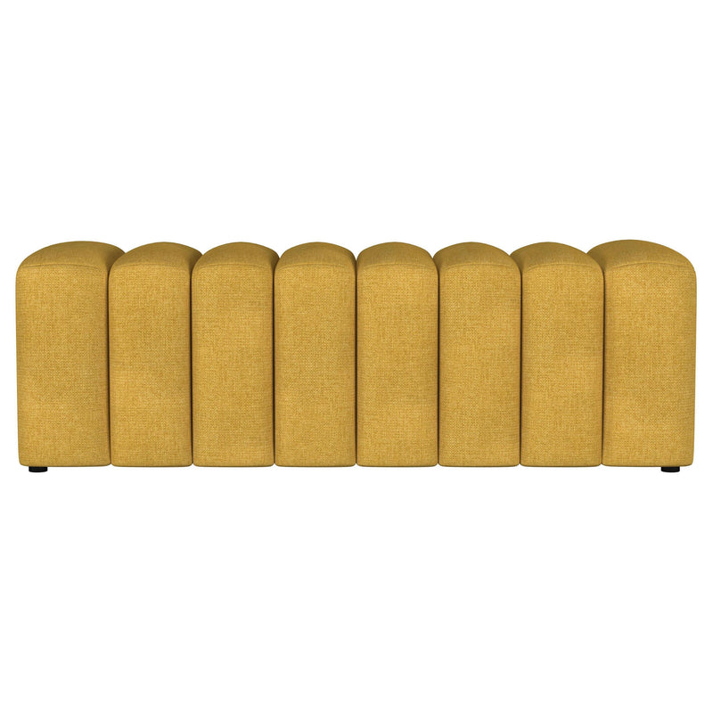  Coaster Furniture Summer 910292 Fabric Upholstered Tufted Accent Bench - Mustard Yellow IMAGE 2