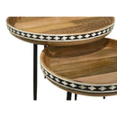 Coaster Furniture Ollie 930193 2-piece Solid Wood Bone Inlay Nesting Table - Natural IMAGE 8