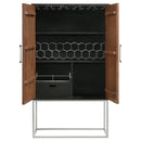  Coaster Furniture Borman 950318 2-door Home Bar Cabinet Wine Storage - Walnut and Black IMAGE 6