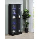  Coaster Furniture Cabra 950398 4-door LED Curio Display Cabinet - Black High Gloss IMAGE 3