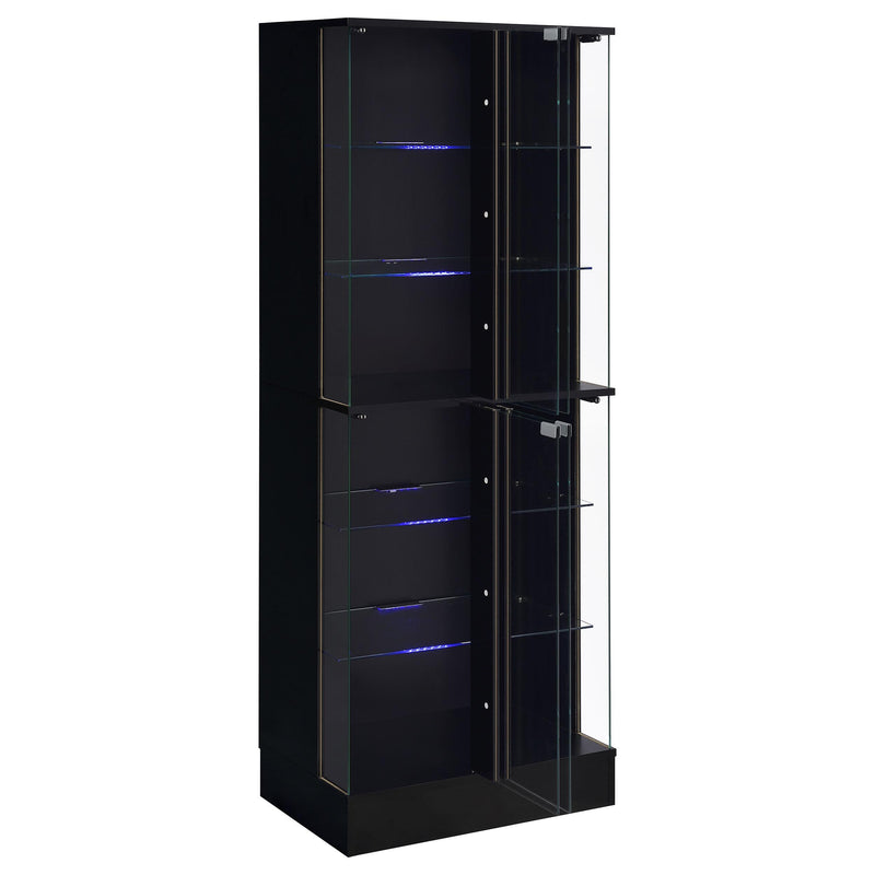Coaster Furniture Cabra 950398 4-door LED Curio Display Cabinet - Black High Gloss IMAGE 5