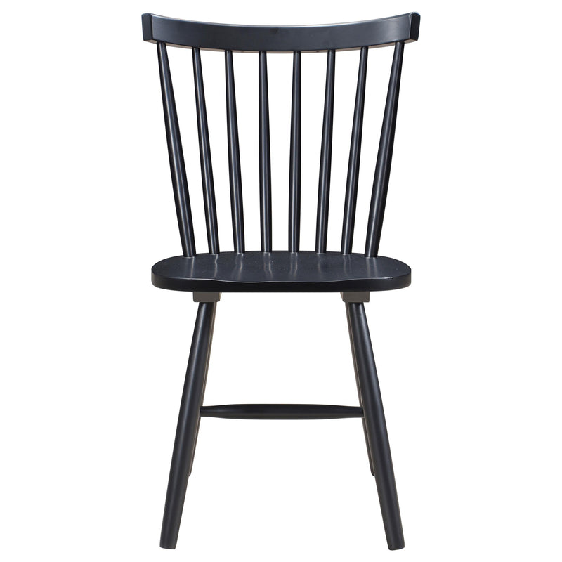 Coaster Furniture Hollyoak 183042 Windsor Wood Dining Side Chair - Black (Set of 2) IMAGE 2
