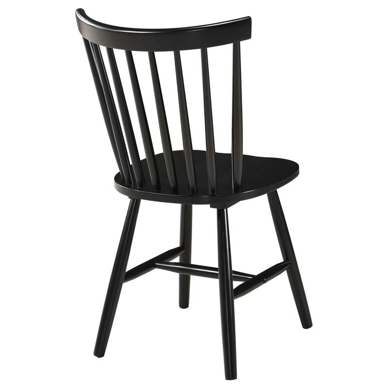 Coaster Furniture Hollyoak 183042 Windsor Wood Dining Side Chair - Black (Set of 2) IMAGE 6