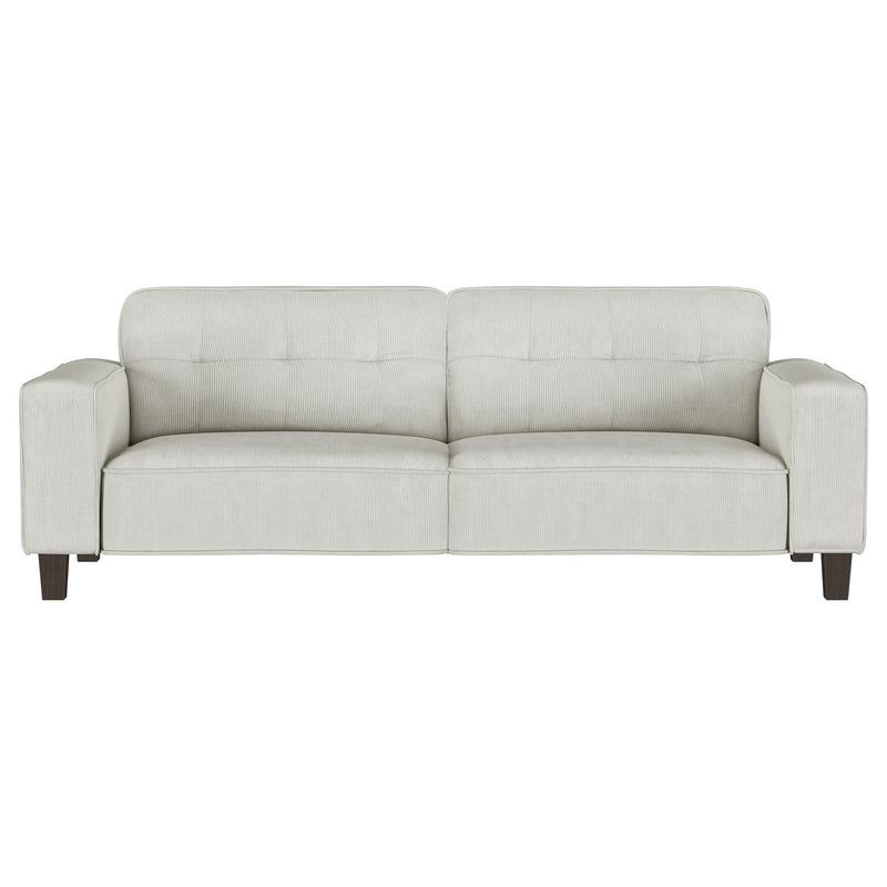  Coaster Furniture Deerhurst 509647 Upholstered Track Arm Tufted Sofa - Greige IMAGE 2