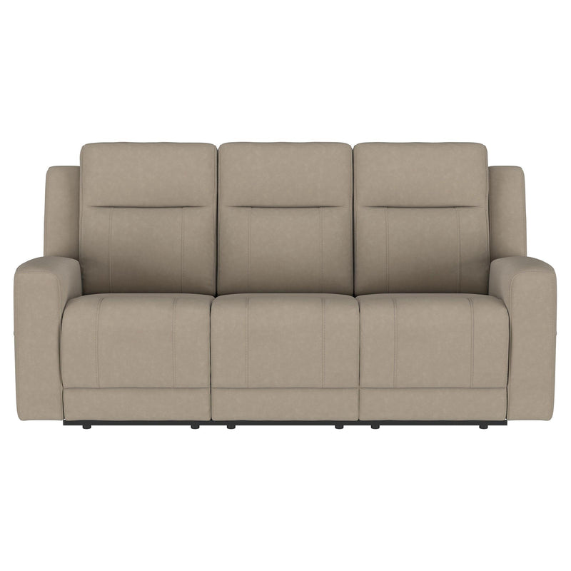 Coaster Furniture Brentwood 610281 Upholstered Motion Reclining Sofa - Taupe IMAGE 2