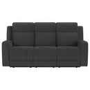  Coaster Furniture Brentwood 610284 Upholstered Motion Reclining Sofa - Dark Charcoal IMAGE 2