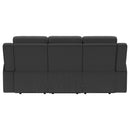  Coaster Furniture Brentwood 610284 Upholstered Motion Reclining Sofa - Dark Charcoal IMAGE 7