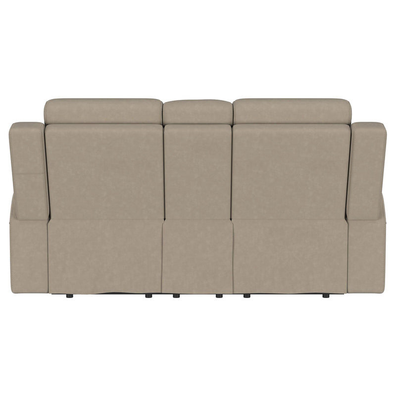  Coaster Furniture Brentwood 610282 Upholstered Motion Reclining Loveseat - Taupe IMAGE 7