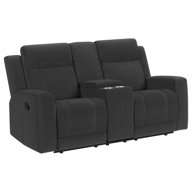 Coaster Furniture Brentwood Reclining Fabric Loveseat 610285 IMAGE 1