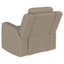  Coaster Furniture Brentwood 610283 Upholstered Recliner Chair - Taupe IMAGE 6