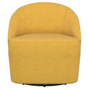  Coaster Furniture Leon 903076 Upholstered Barrel Accent Swivel Chair - Mustard Yellow IMAGE 2