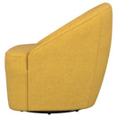  Coaster Furniture Leon 903076 Upholstered Barrel Accent Swivel Chair - Mustard Yellow IMAGE 4