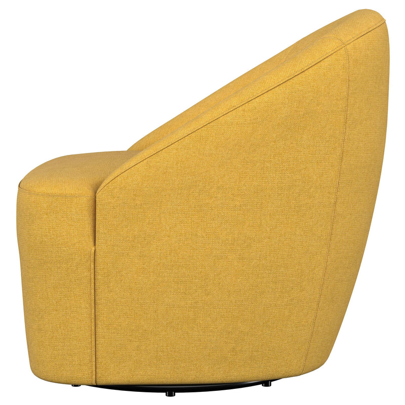  Coaster Furniture Leon 903076 Upholstered Barrel Accent Swivel Chair - Mustard Yellow IMAGE 4